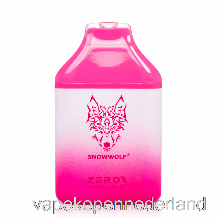 Elektronische Sigaret Vape Sneeuwwolf Nul 5500 0% Nicotinevrij Wegwerp Sakura Druivenijs